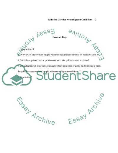 Palliative Care For Non-malignant Conditions