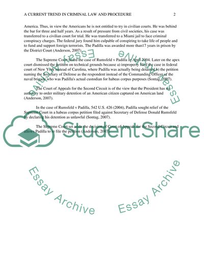 Current Trend in Criminal Law and Procedure