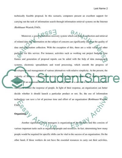 Management Tasks and Computer Technology