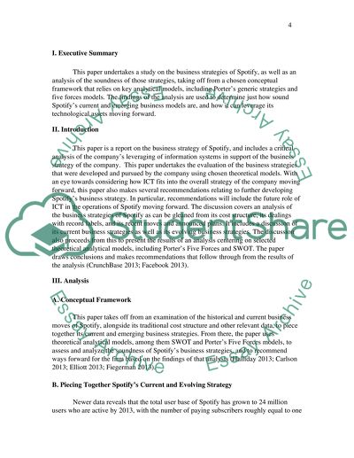 Analysis of Spotifys strategy