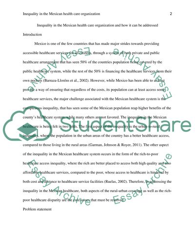 Inequality in the Mexican Health Care Organization