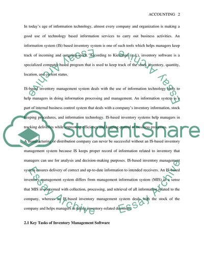 IS-Based Inventory Management System