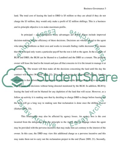 Business Governance and Bureau of Land Management