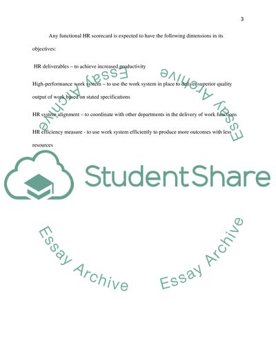 Use of the HR Scorecard