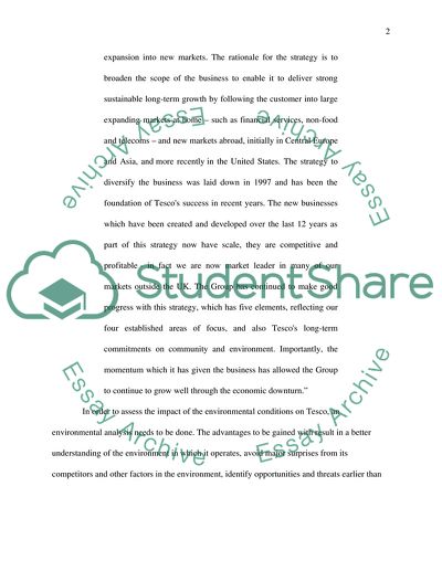The Impact of the Environmental Conditions on Tesco