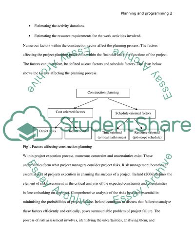 Assignment in Planning and Programming
