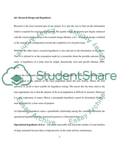 Research Methods, Design, and Hypothesis