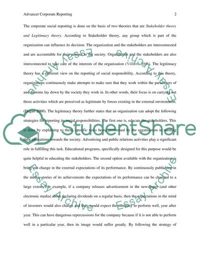 Advanced Corporate Reporting