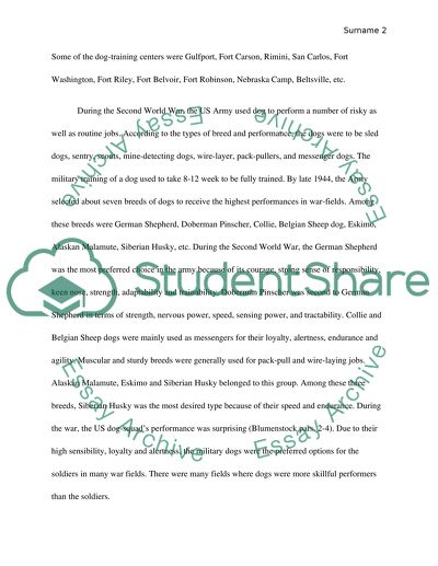 A Critical Review of the Use of Dogs in the US Army During the WWII