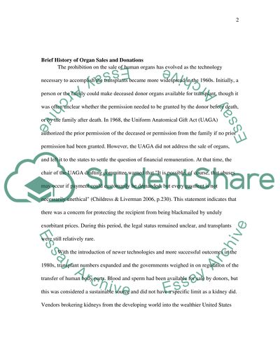 Q/ SHOULD INDIVDUALS BE PERMITTED TO SELL THEIR KIDNEYS