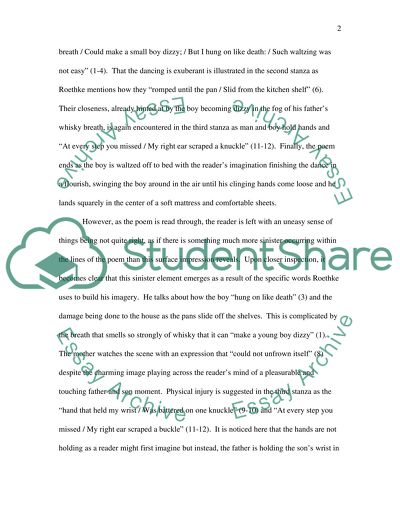 Theodore Roethkes Poem My Papas Waltz