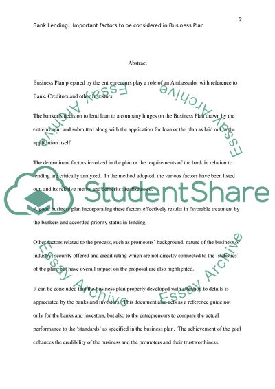 Important Factors to Be Considered in Business Plan