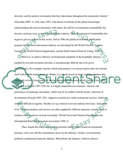 Barriers to Hospitality Industrys Adoption of Sustainable Environmental Practices