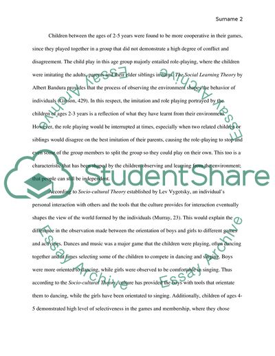 The Observation of Children Behavior