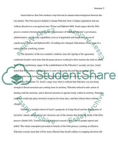 Israeli and Palestinians Points of View of the Oslo Process