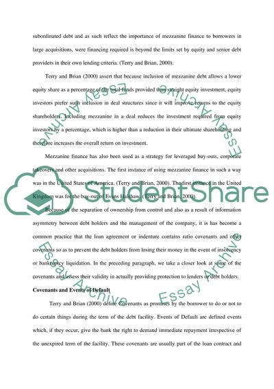 Protective Covenants as Deterrents to Default in the Repayment of Debt by Companies