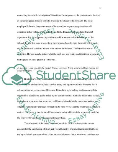 David Rockwoods A Letter to the Editor