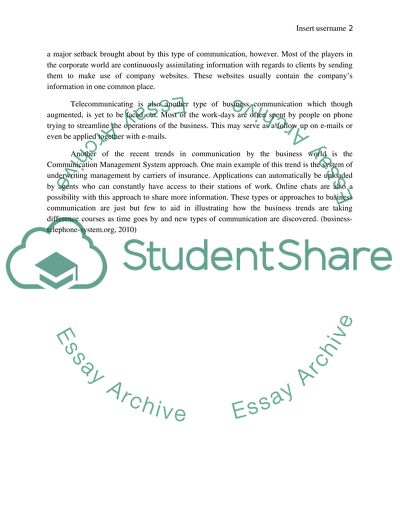 Business Communications Trends Paper