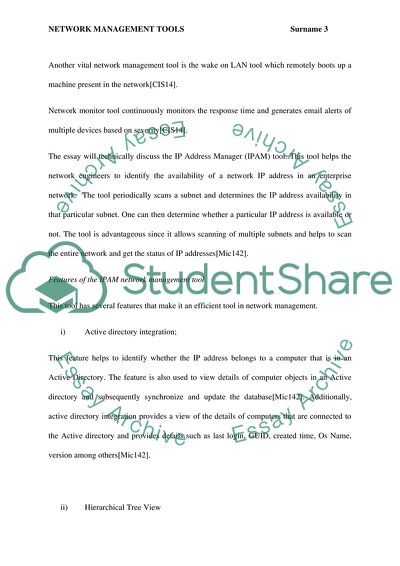 Current Status of Network Management Tools