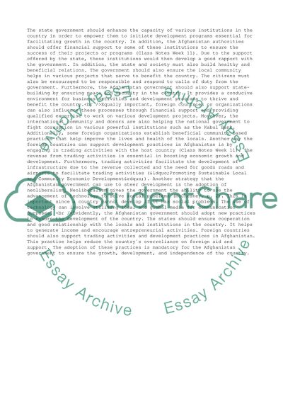 Effective State Building Practices