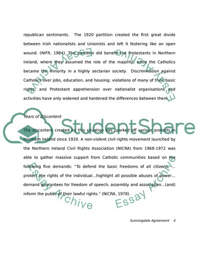 Strengths and Weaknesses of the Sunningdale Agreement