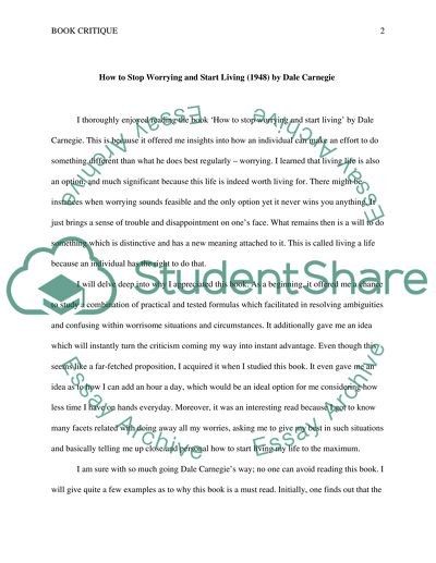 How to Stop Worrying and Start Living Critique