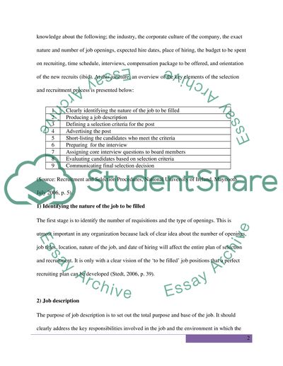 Key Elements of Effective Recruitment and Selection