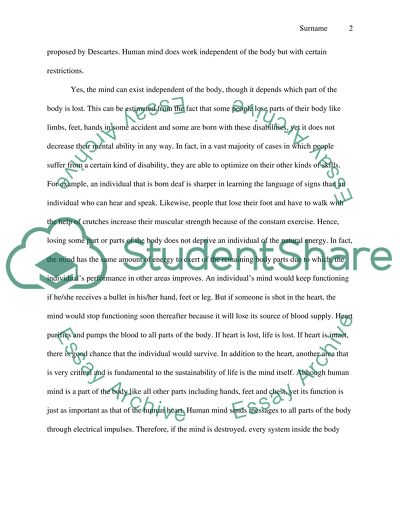 Descartes Mind Body Dualism in 6th Meditation