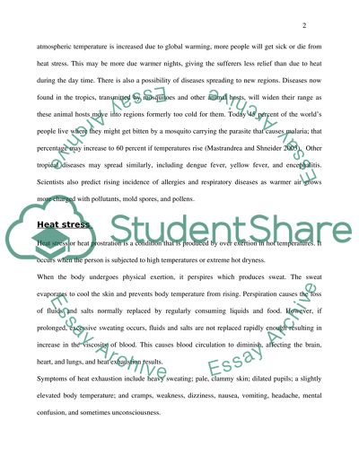 Impact of Global Warming on Human Health