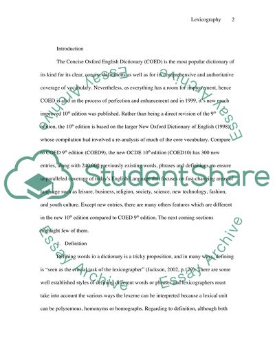 Lexicography Dictionary Criticism