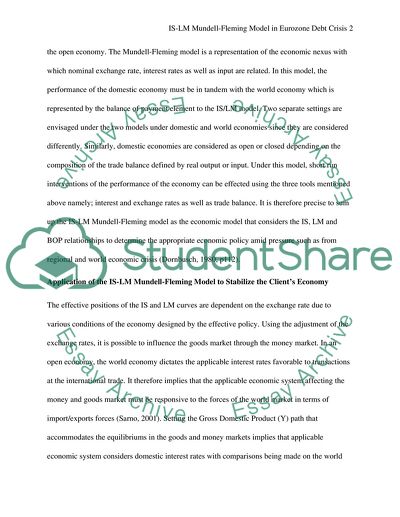 Mundell-Fleming Model in Eurozone Debt Crisis