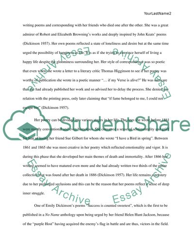 Emily Dickinson: Poet and Poetry Analysis