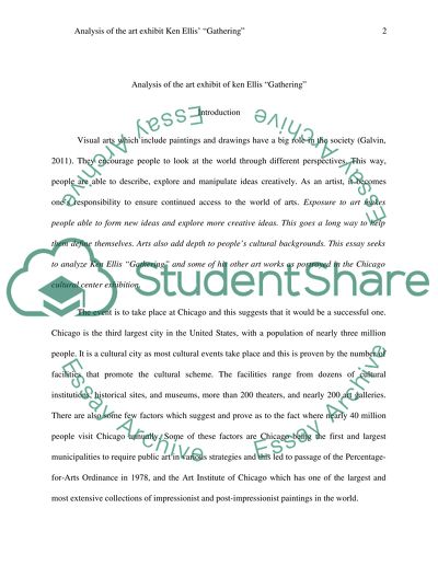 Analyze the Art Exhibit by Ken Ellis, Gathering