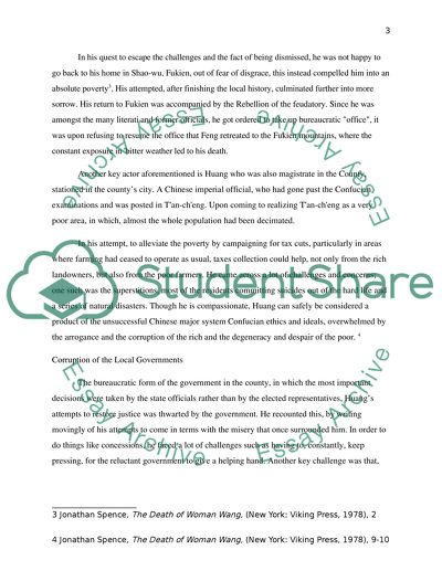 Analysis of Death of Woman Wang Historical Novel by Jonathan Spence