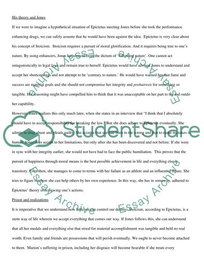 Epictetus Philosophy and Marion Jones