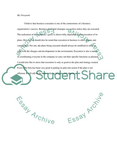 Changes in Business Execution