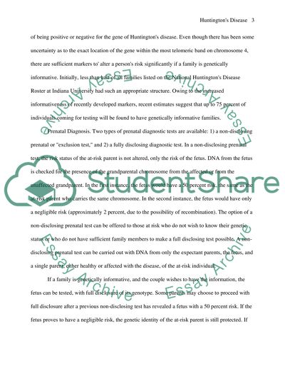 The Gene of Huntingtons Disease