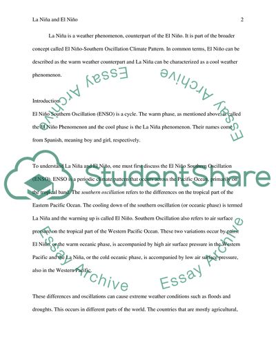 La Nina as a Weather Phenomenon