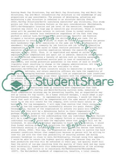 Pay Structures, Pay & Merit