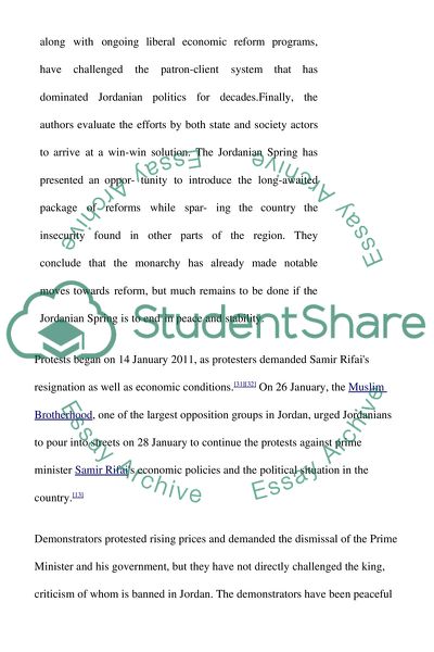 Arab Spring Protest in Jordan