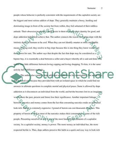 Narcotics and Capitalism