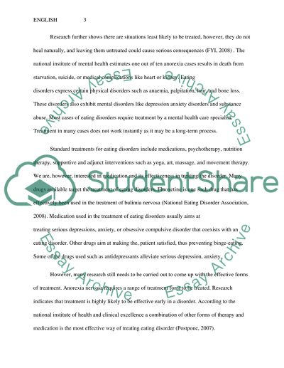 How effective is treating patients with medication to stop eating disorders