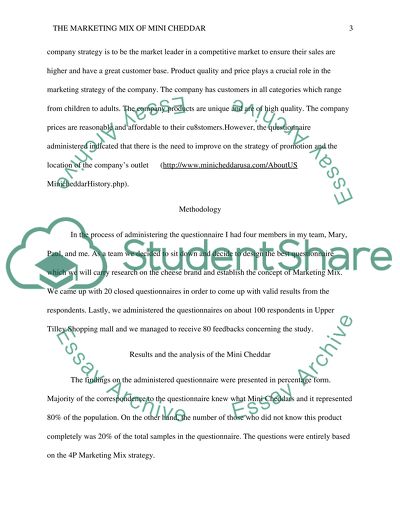 The Marketing Mix of Mini Cheddar