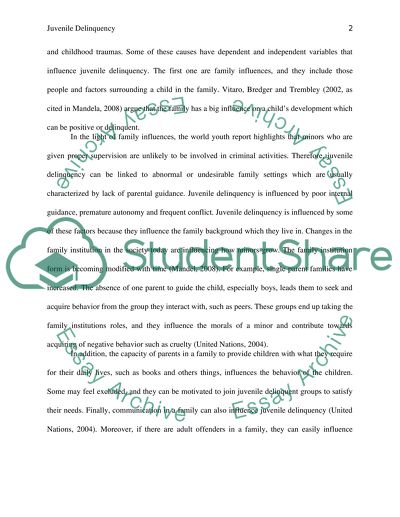 Causes of Juvenile Delinquency