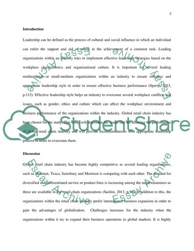 Analysis of Issues and Relevant Leadership Process