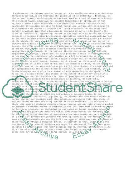 Education. Business degree