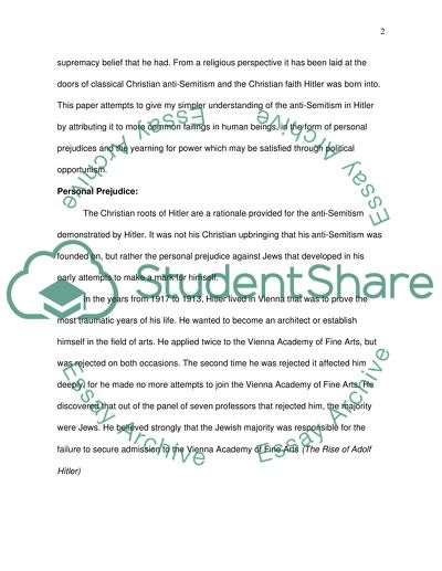 Hitlers Anti-Semitism Idea