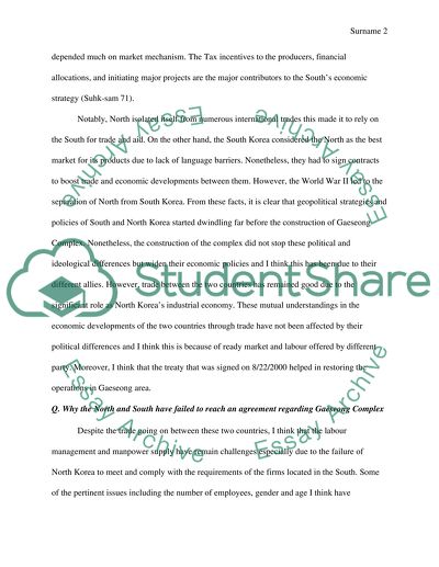 Development actual condition and its effects of the Kaeseong Industrial complex in east asia