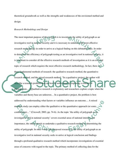 The Utility of Polygraph as an Investigative Tool in National Security
