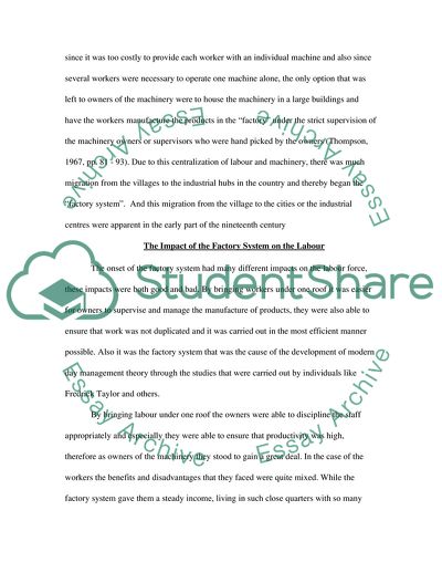 The Rise of the Factory System in the United Kingdom in the 19th Century